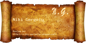 Niki Gergely névjegykártya